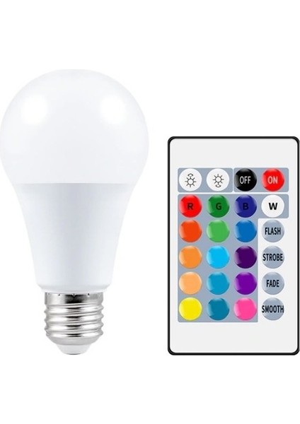 Rgb LED Ampul Kumandalı Gunisigi 9W