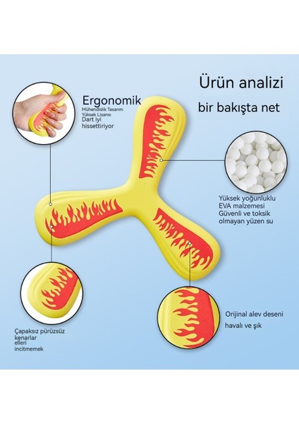 Çocuk Üç Yapraklı Yumuşak Güvenlik Spor Boomerang (Yurt Dışından)