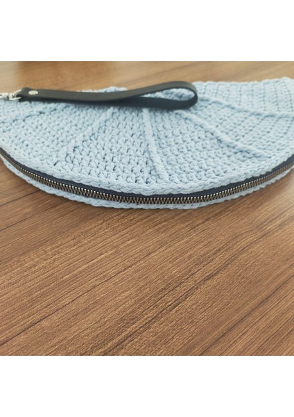 Mavi Yazlık Kadın Clucht Çanta, El Çantası, Makrome El Çantası modelleri