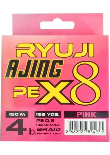 Ajing X8 150M Pe Lrf Ip Misina (Pembe)