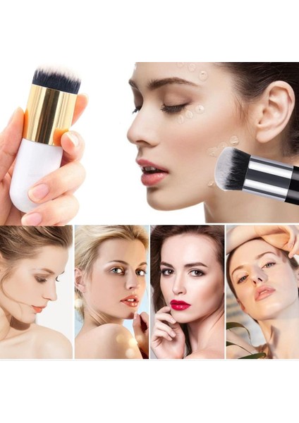 Professional Make-Up Luxury Kabuki Fondöten ve Allık Makyaj Fırçası Dm