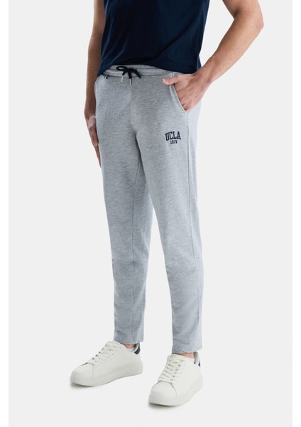 CONNOR Gri Erkek Lastikli Paça Nakış Detaylı Standard Fit Model Eşofman Altı modelleri