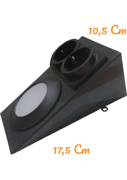 Antrasit Metal Kasa, Çift Prizli, Aç - Kapa Düğmeli, 2,5 Watt Günışığı Ledli Tezgah - Dolap Armatürü fiyatları