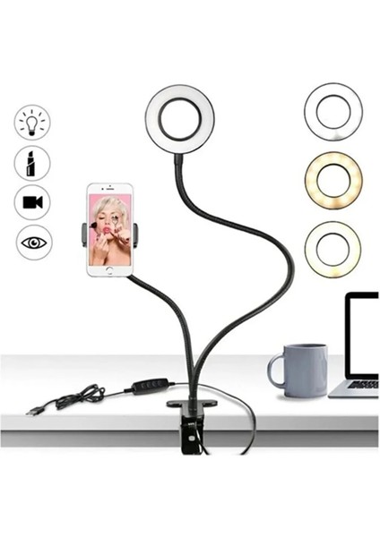 LED Ring Light Youtuber Light Stüdyo Işığı Akrobat Selfie LED Masa Lambası