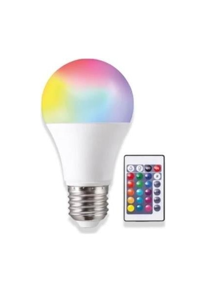 Rgb LED Ampul Kumandalı Gunisigi 9W