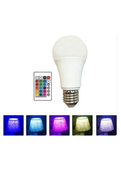 Rgb LED Ampul Kumandalı Gunisigi 9W