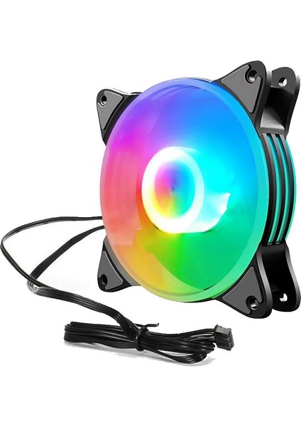 Coolmoon - 12CM Rgb Kasa Fanı Işıklı Renkli Fan 12V 6pin Bağlantı - ( Kontrolcü Olmadan Çalışmaz )