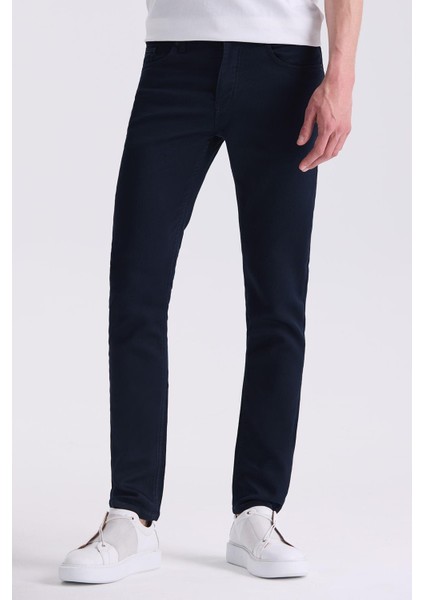 Lacivert Slim Fit Pamuklu Jean Kot Pantolon