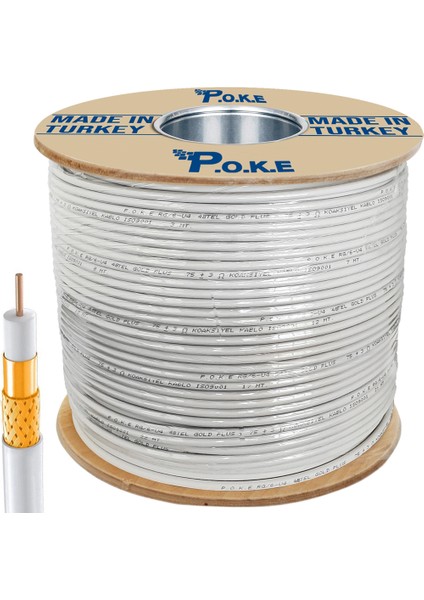 Anten Kablosu Gold Rg6/u4 48TEL 500MT Poke PK-1355