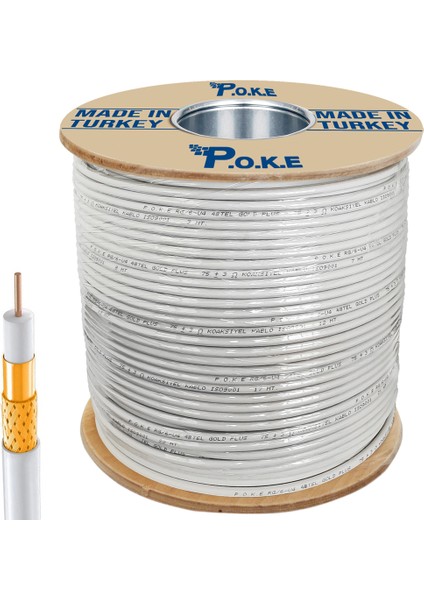 Anten Kablosu Gold Rg6/u4 48TEL 300MT Poke PK-1354