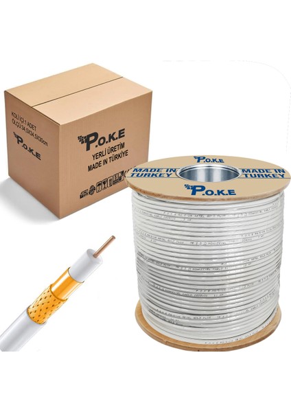 Anten Kablosu Gold Rg6/u4 48TEL 300MT Poke PK-1354 fiyatları