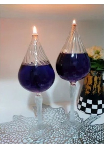 Dekoratif Hediyelik El Yapımı Kandil 2'li Set 23CM 25 cm
