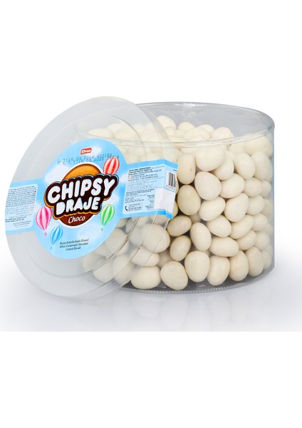 Bonbon Chipsy Beyaz Kakao Kaplı Bisküvi Draje 750 gr (1 Paket)