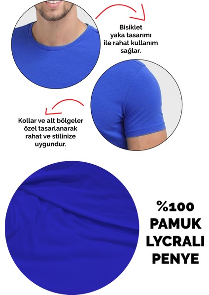 B&S Uniforma, Pubg, Pump-Up, Mavi Yuuck Baskılı Tshirt Beyaz, Likralı, %100 Pamuk, Reguler Fit, Trend Günlük Tişört