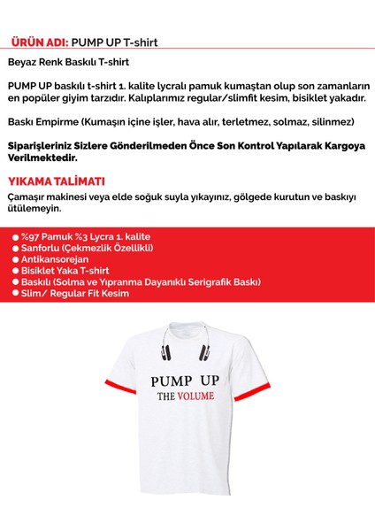 B&S Uniforma, Pubg, Pump-Up, Mavi Yuuck Baskılı Tshirt Beyaz, Likralı, %100 Pamuk, Reguler Fit, Trend Günlük Tişört