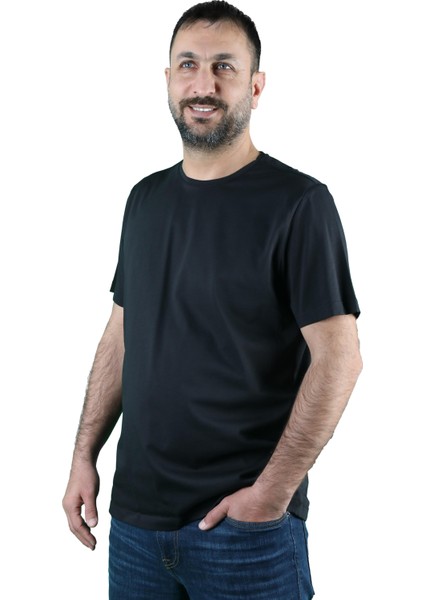 Erkek Koton Bisiklet Yaka Kısa Kollu Tişört