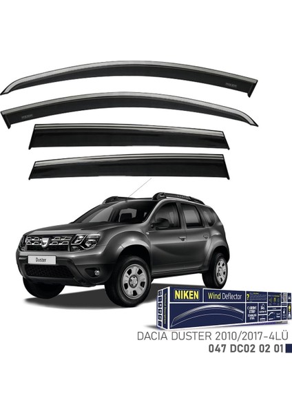 Niken Dacia Duster 2010-2017 Kromlu Cam Rüzgarlığı 4 Lü