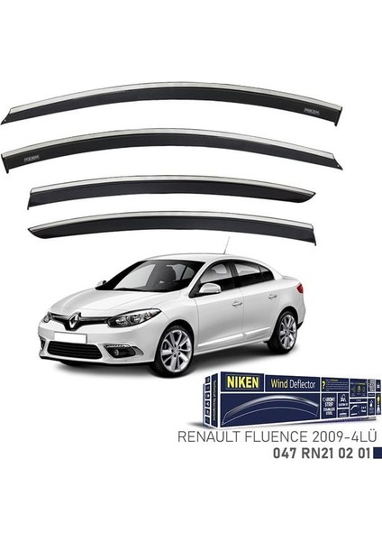 Niken Renault Fluence 2009 -Kromlu Cam Rüzgarlığı 4 Lü