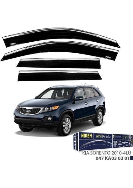 Niken Kia Sorento 2010- Kromlu Cam Rüzgarlığı 4 Lü