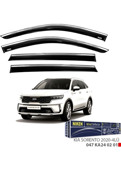 Niken Kia Sorento 2020- Kromlu Cam Rüzgarlığı 4 Lü