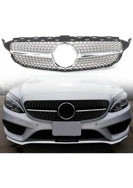 S-Dizayn Mercedes C-Class W205 Ön Panjur Krom Diamond Model 2015-2018