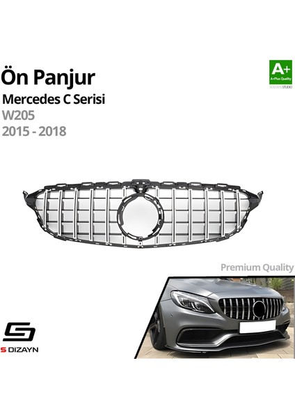 S-Dizayn Mercedes C-Class W205 Ön Panjur Krom Gtr Model 2015-2018 fiyatları