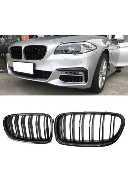 S-Dizayn Bmw 5 Serisi F10/F11/F18 Ön Panjur Böbrek Parlak Siyah Piano Black M5 Model 2010-2016