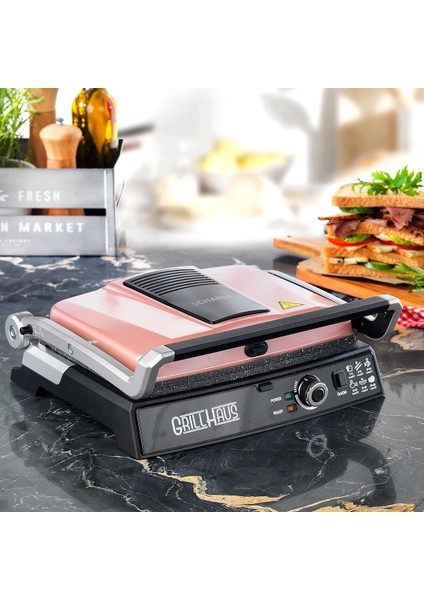Grill Haus Rose Gold 2000 W Granit Tost Makinesi