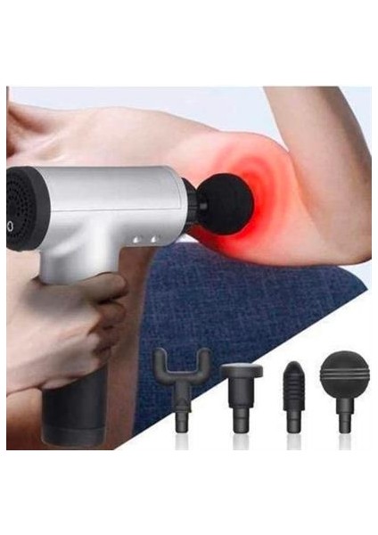 Sanec 6 Farklı Seviyeli Titreşimli 4 Farklı Başlıklı Büyük Boy Masaj Tabancası