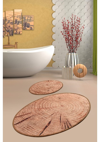 Wood Djt 2'li Set Banyo Halısı