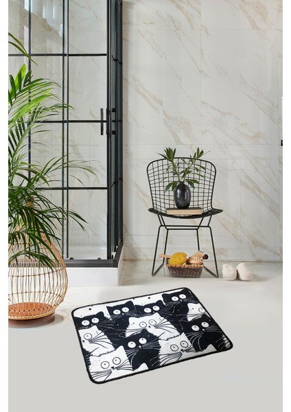 White Cats Djt 40X60 Cm Banyo Paspası