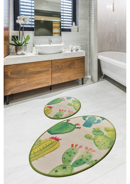 Kaktüs Djt 2 Li Set Banyo Halısı
