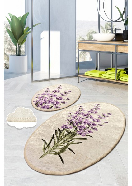 Lavender Djt 2'li Set Banyo Halısı