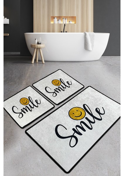 Smile Banyo Halısı Djt 3 Lü Set