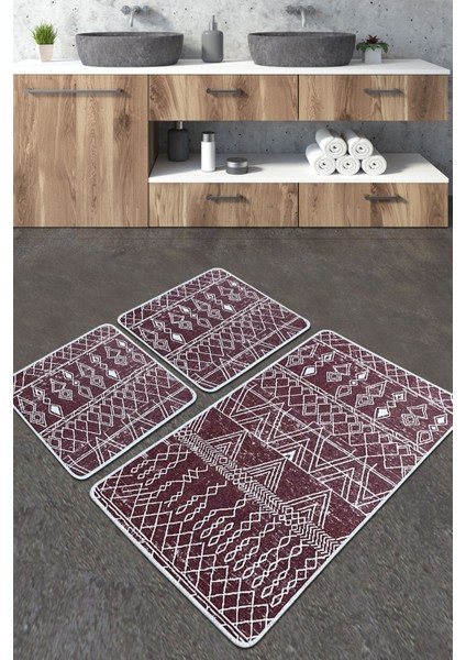 Straordinario Bej Banyo Halısı Djt 3 Lü Set