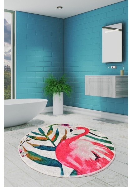 Flam Djt Çap 140 Cm Banyo Halısı, Paspas