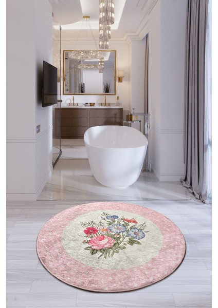Coco Dijital Çap 100 Cm Banyo Halısı