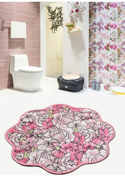 Rosa Pink Shape Djt 140 cm Banyo Halısı