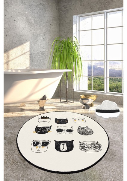 Cutıe Djt Çap 100 Cm Banyo Halısı