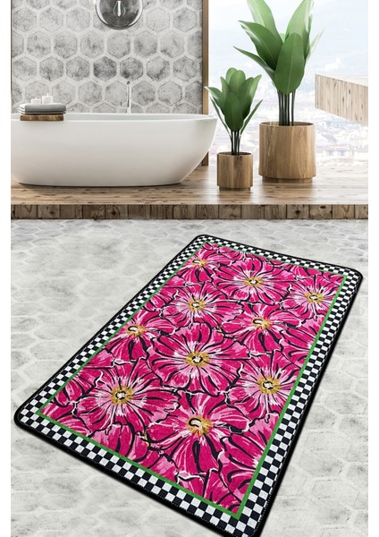 Habena Banyo Halısı Djt 70 x 120 cm Banyo Halısı,Banyo Paspası Yıkanabilir Kaymaz Taban Garantili
