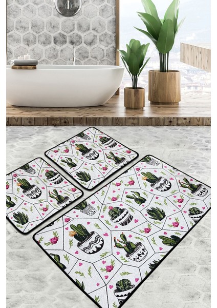 Glauce Banyo Halısı Djt 3 Lü Set