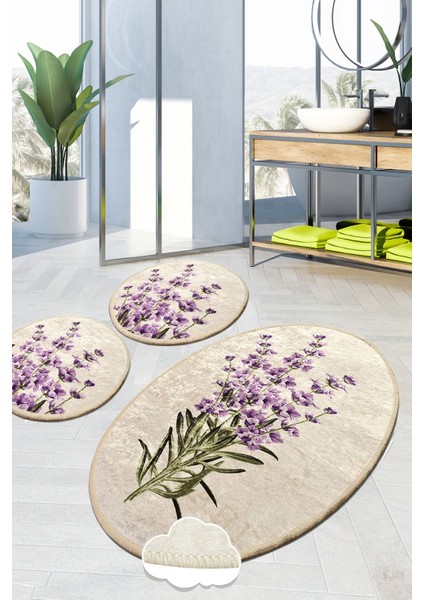 Lavender Djt 3 Lü Set Banyo Halısı