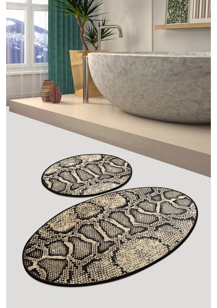 Snake Dijital 2 Li Set Banyo Halısı