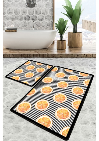 Tranche Banyo Halısı Djt 2 Li Set Banyo Paspası Kaymaz Tabanlı Klozet Takımı