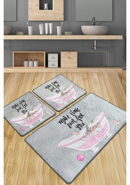 Make Time Banyo Halısı Djt 3 Lü Set