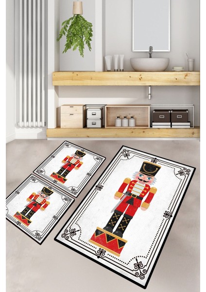 Lead Soldıer Djt 3 Lu Set Banyo Halısı Banyo Paspası