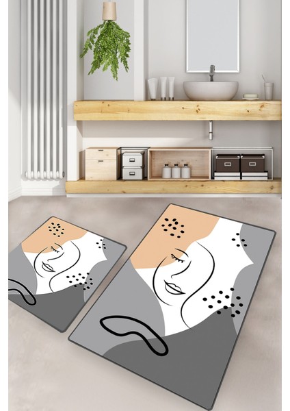 Smılıng Face Djt 2 Lı Set Banyo Halısı Banyo Paspası
