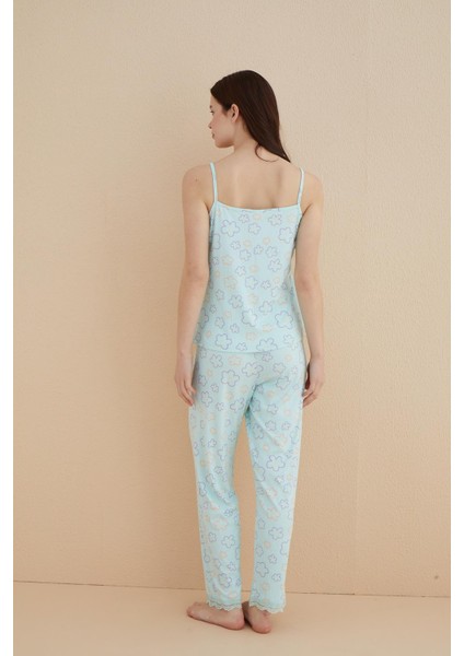 Kadın 80115-48 Ip Askılı Pijama Takımı Mint Yeşili fiyatları