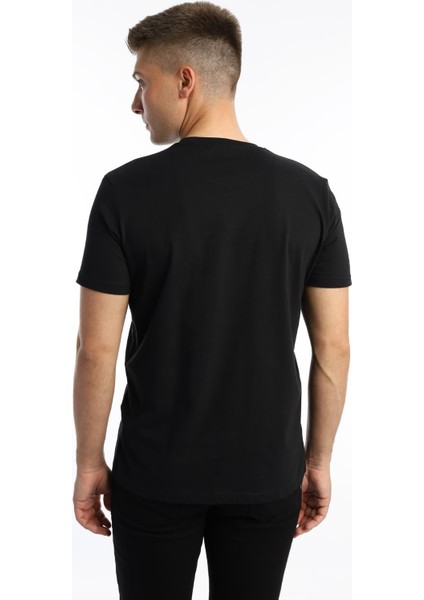 Erkek Golf Nakışlı Regular Fit Basic Tişört Siyah fırsatları