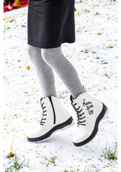 Termo Taban Kız Çocuk Bot 610 Çatlak Beyaz - Siyah modelleri